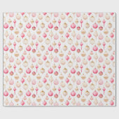 Weihnachtsschmuck in Rosa und Gold Geschenkpapier (Flach)