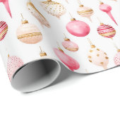 Weihnachtsschmuck in Rosa und Gold Geschenkpapier (Rolleneckpunkt)