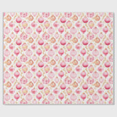 Weihnachtsschmuck in Rosa und Gold Geschenkpapier (Flach)