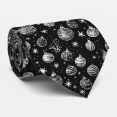 Weihnachtsschmuck in Schwarz und Weiß Kunst Krawatte (Gerollt)