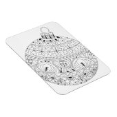 Weihnachtsschmuck in Schwarz und Weiß Magnet (Rechte Seite)