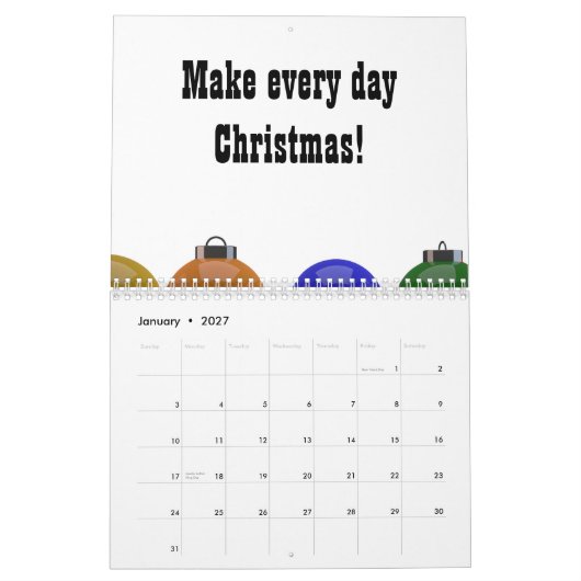 Weihnachtsschmuck Kalender (Jan 2027)