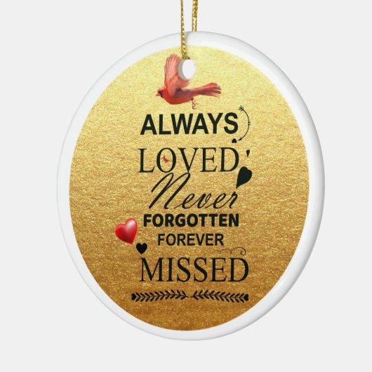 Weihnachtsschmuck-Kardinal in Erinnerung Keramik Ornament (Links)