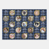 Weihnachtsschmuck Karierte Textsammlung Geschenkpapier Set (Vorderseite 3)