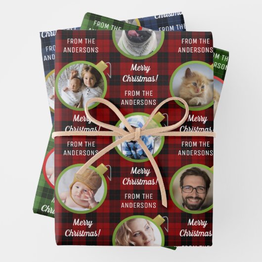 Weihnachtsschmuck Karierte Textsammlung Geschenkpapier Set (Beispiel)