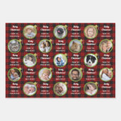 Weihnachtsschmuck Karierte Textsammlung Geschenkpapier Set (Vorderseite)