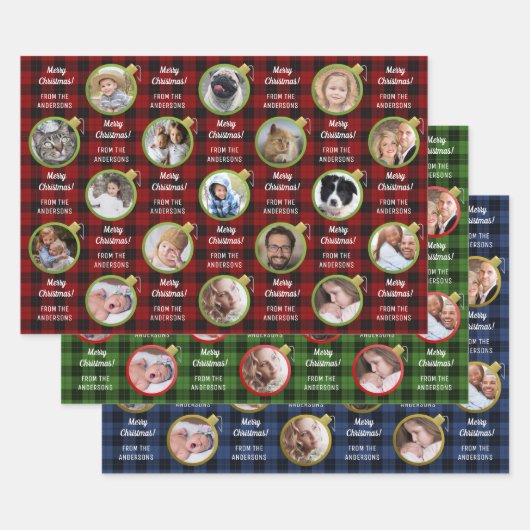 Weihnachtsschmuck Karierte Textsammlung Geschenkpapier Set (Set)