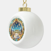 Weihnachtsschmuck Keramik Kugel-Ornament (Rechts)