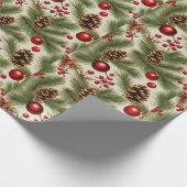 Weihnachtsschmuck, Kiefernfüße, Kiefernzweige Geschenkpapier (Ecke)