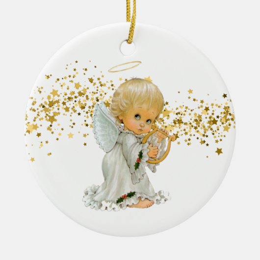 Weihnachtsschmuck-Kleine Engel Keramik Ornament (Vorne)