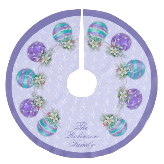 Weihnachtsschmuck | Lavendel Polyester Weihnachtsbaumdecke (Vorderseite)