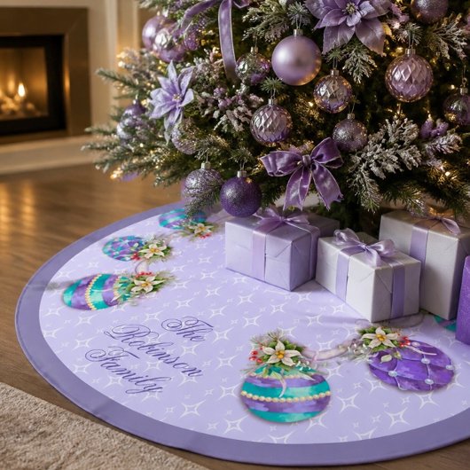Weihnachtsschmuck | Lavendel Polyester Weihnachtsbaumdecke