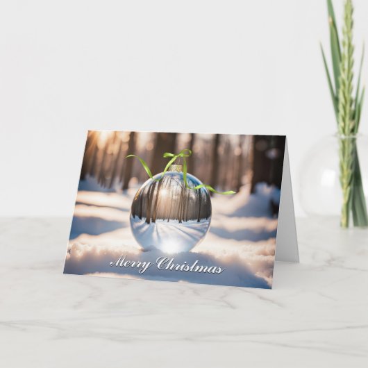 Weihnachtsschmuck Lens Ball Feiertagskarte (Vorderseite)
