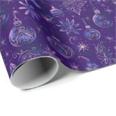 Weihnachtsschmuck Lichter Blumenbeete Lila Weihnac Geschenkpapier (Rolleneckpunkt)