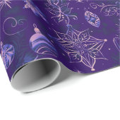 Weihnachtsschmuck Lichter Blumenbeete Lila Weihnac Geschenkpapier (Rolleneckpunkt)