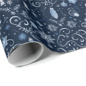 Weihnachtsschmuck Lichter Blumenblauer Weihnachten Geschenkpapier (Rolleneckpunkt)