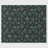 Weihnachtsschmuck Lichter Blumengrün Weihnachten Geschenkpapier (Flach)