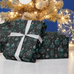 Weihnachtsschmuck Lichter Blumengrün Weihnachten Geschenkpapier