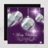 Weihnachtsschmuck Lila Weihnachten Einladung (Vorne/Hinten)