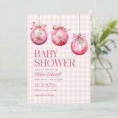 Weihnachtsschmuck Mädchen-Dusche Einladung (Stehend Vorderseite)