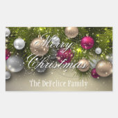 Weihnachtsschmuck Mehrfarbigkeit Rechteckiger Aufkleber (Vorderseite)