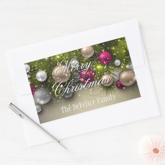 Weihnachtsschmuck Mehrfarbigkeit Rechteckiger Aufkleber (Umschlag)