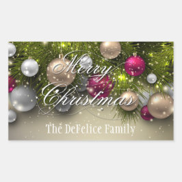 Weihnachtsschmuck Mehrfarbigkeit Rechteckiger Aufkleber
