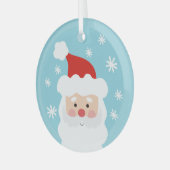 Weihnachtsschmuck mit dem Weihnachtsmann und Schne (Vorderseite links)