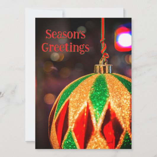 Weihnachtsschmuck mit Diamantmuster Feiertagskarte (Vorderseite)