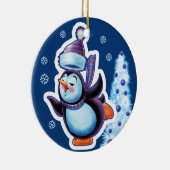 Weihnachtsschmuck mit doppelseitigem Pinguin/Schne (Rechts)