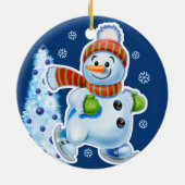 Weihnachtsschmuck mit doppelseitigem Pinguin/Schne (Hinten)