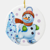 Weihnachtsschmuck mit doppelseitigem Pinguin/Schne (Hinten)