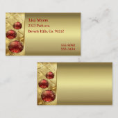 Weihnachtsschmuck mit Gold und Rot Visitenkarte (Vorne/Hinten)