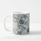 Weihnachtsschmuck mit grauem Füchsenmuster Kaffeetasse (Links)