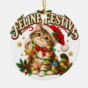 Weihnachtsschmuck mit lustiger Katze