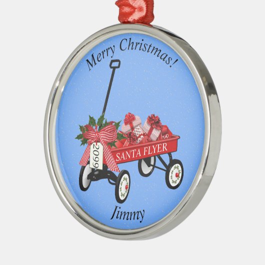 Weihnachtsschmuck mit Name & Date Wagon (Links)
