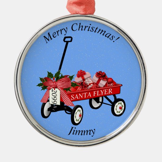 Weihnachtsschmuck mit Name & Date Wagon (Vorne)