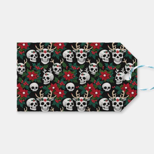 Weihnachtsschmuck mit Poinsettias Geschenkanhänger (Vorderseite (Horizontal))