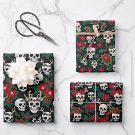 Weihnachtsschmuck mit Poinsettias Geschenkpapier Set