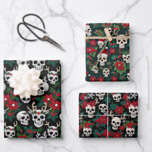 Weihnachtsschmuck mit Poinsettias Geschenkpapier Set