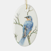 Weihnachtsschmuck mit Robin auf einem Zweig (Rechts)