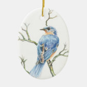 Weihnachtsschmuck mit Robin auf einem Zweig (Vorne)