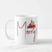 Weihnachtsschmuck mit rotem Bogen und Tannenverzwe Kaffeetasse (Links)