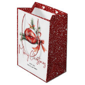 Weihnachtsschmuck mit rotem Bogen und Tannenverzwe Mittlere Geschenktüte (Rückseite Schrägansicht)