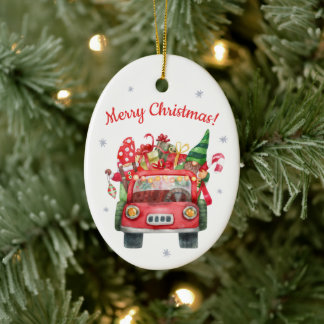 Weihnachtsschmuck mit rotem Keramik
