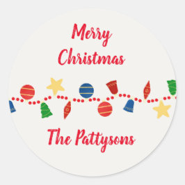 Weihnachtsschmuck mit roten Perlen Runder Aufkleber