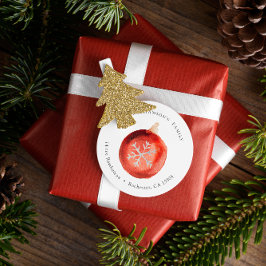 Weihnachtsschmuck mit Schneeflocke Runder Aufkleber