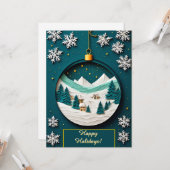 Weihnachtsschmuck mit Winterlandschaft Karte (Vorderseite/Rückseite Beispiel)