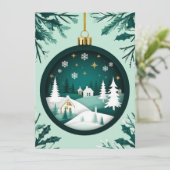 Weihnachtsschmuck mit Winterlandschaft Karte (Stehend Vorderseite)