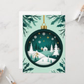 Weihnachtsschmuck mit Winterlandschaft Karte (Vorderseite/Rückseite Beispiel)